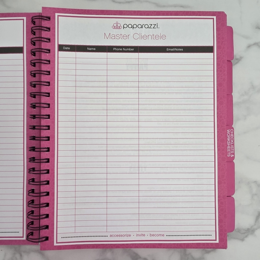 Paparazzi Consultant Organizer Black and Pink Party Planner Spiral Bound - Picture 5 of 15